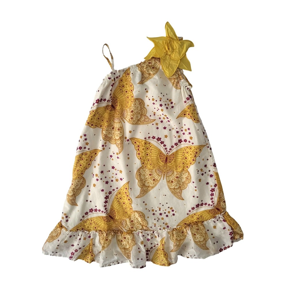Baby Gap‎ Yellow Butterfly Ruffle Sundress Dress 2T Toddler Girls Lined Summer